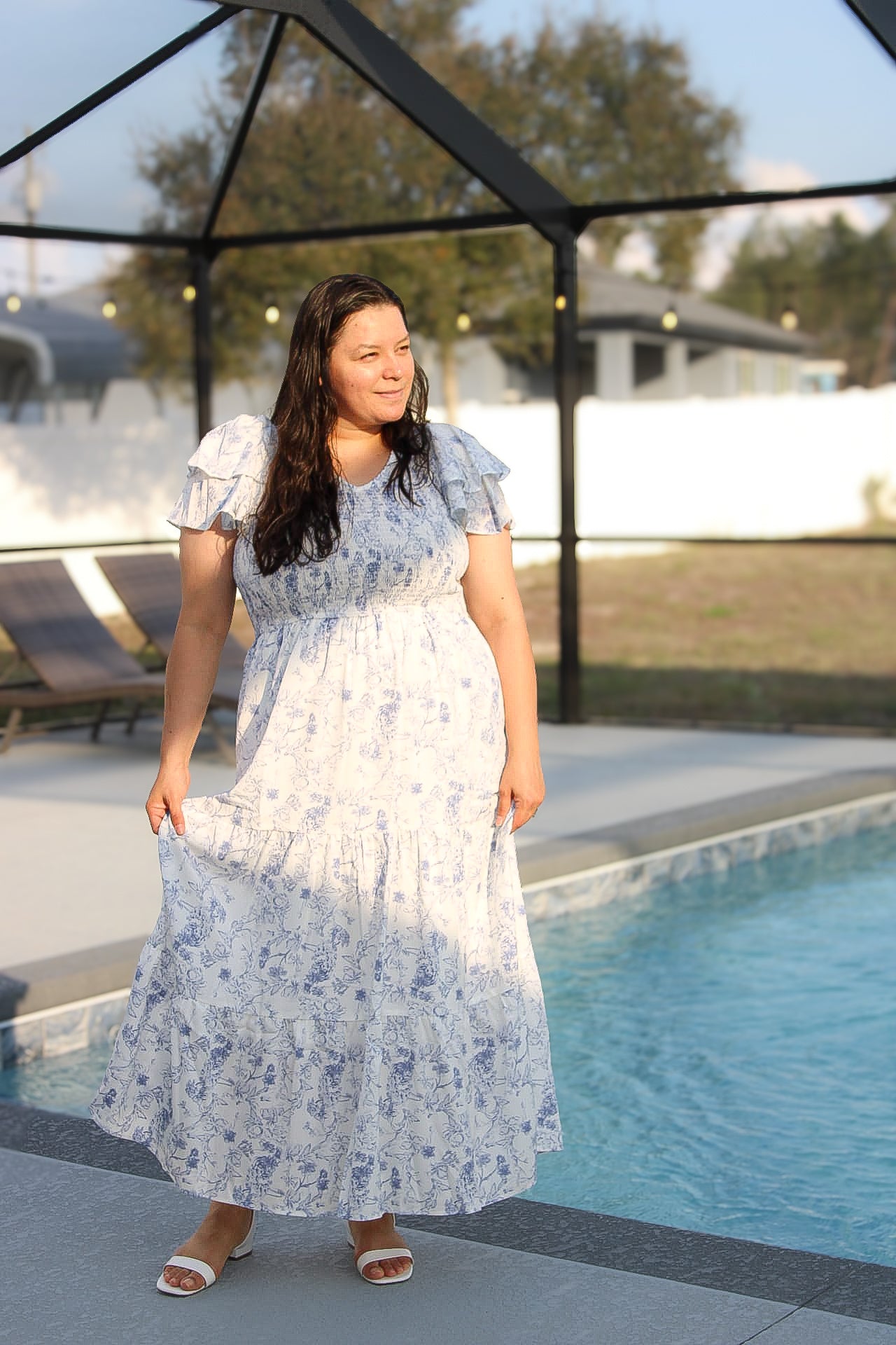 Suzanna Maxi Ruffle Sleeve Dress