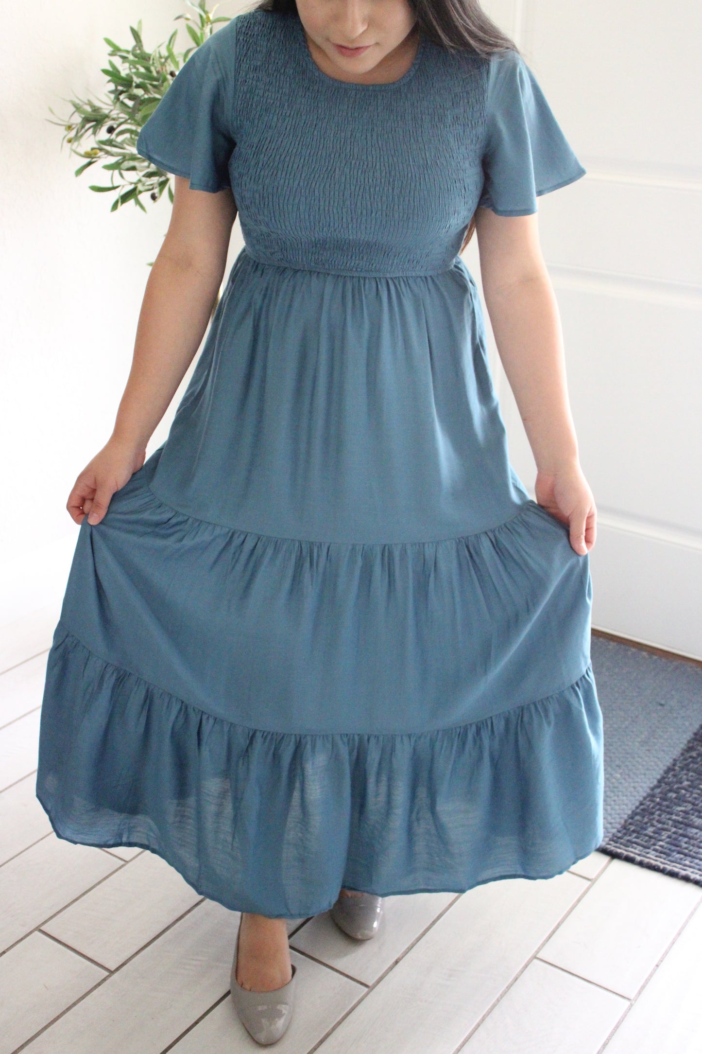 Gin Smocked Midi Dress