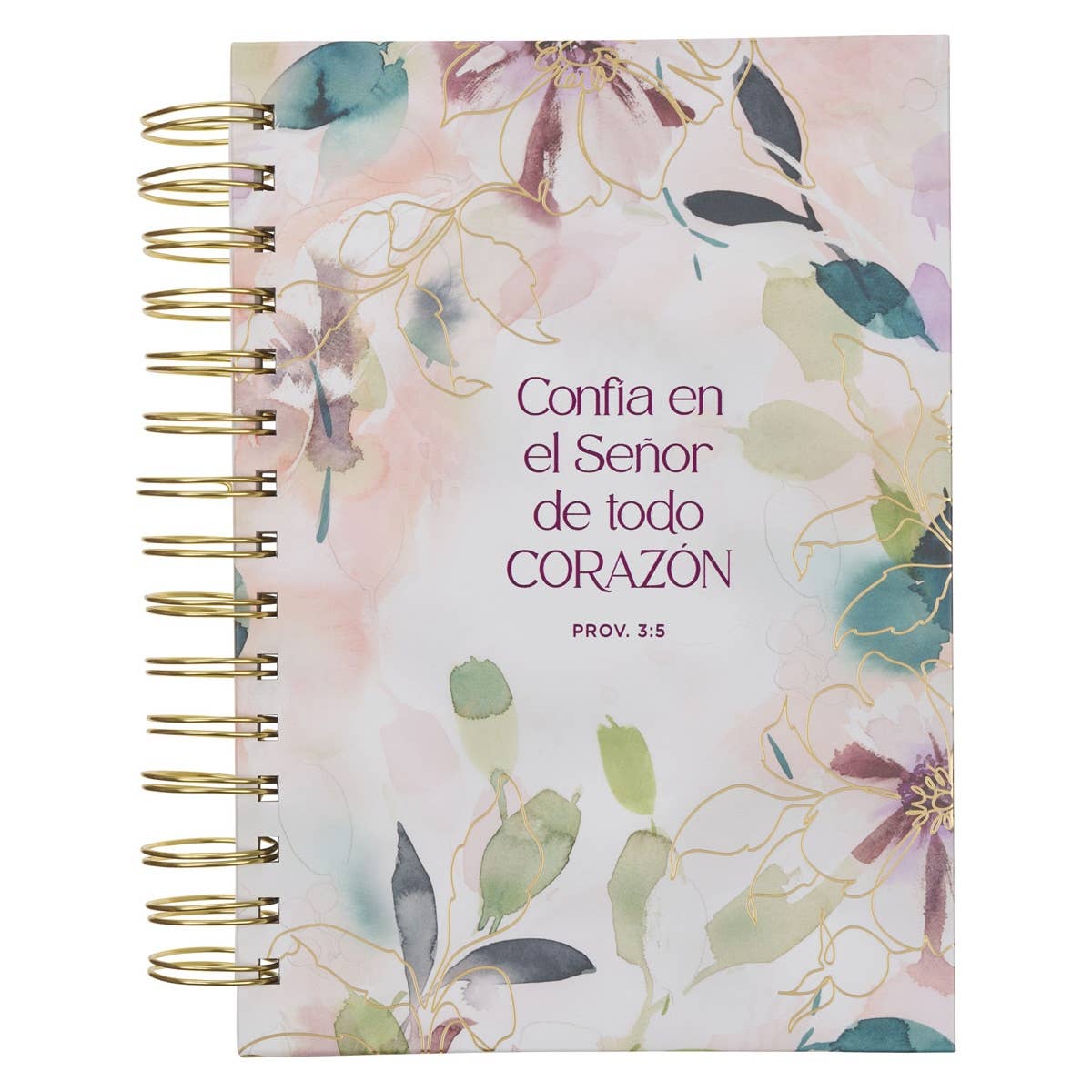 Journal Spiral-bound Floral Confía en el Señor Prov. 3:5