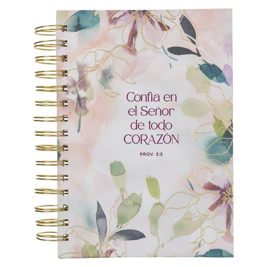 Journal Spiral-bound Floral Confía en el Señor Prov. 3:5