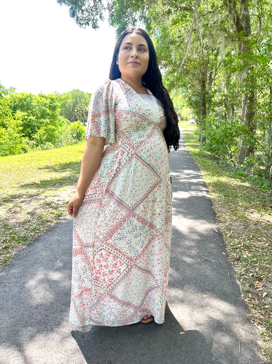 Eliana V-Neck Maxi Dress