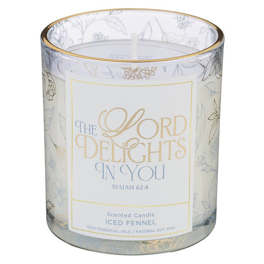 Glass Candle The Lord Delights In You Isa. 62:4