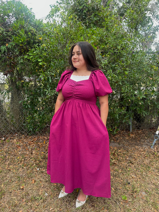 Berry Blossom Midi Dress