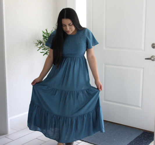 Gin Smocked Midi Dress