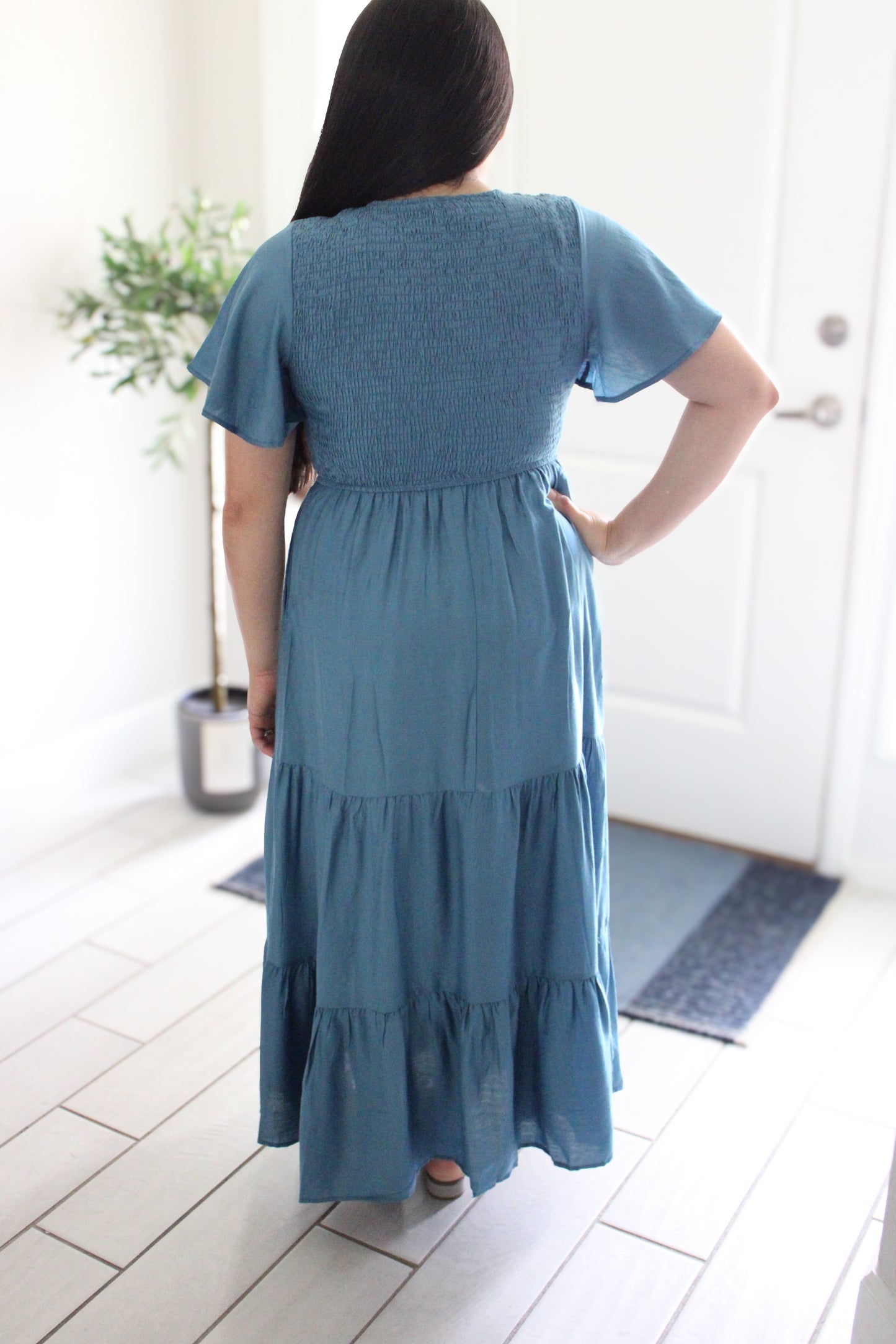 Gin Smocked Midi Dress