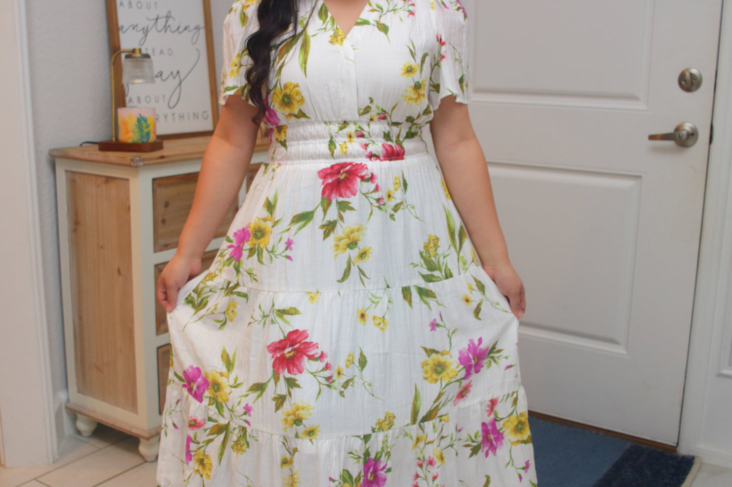 Deborah V-Neck Midi Dress