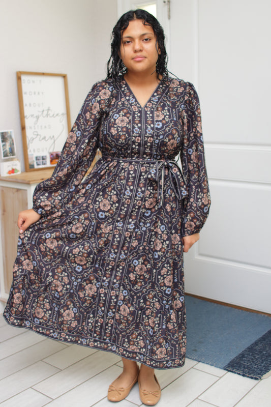 Brenda V-Neck Midi Dress