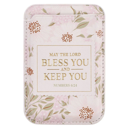 Phone Wallet Magnetic Floral Bless You And Keep You Num 6:24