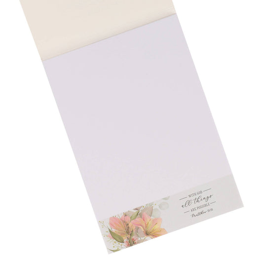 Notepad Floral All Things are Possible Matt. 19:26