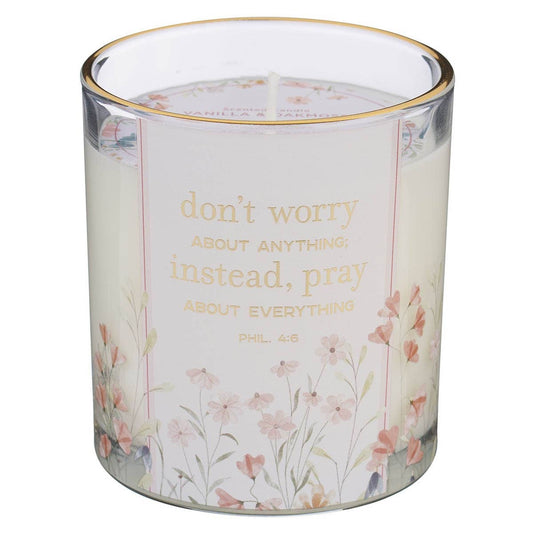 Glass Candle Don't Worry About Anything Phil. 4:6
